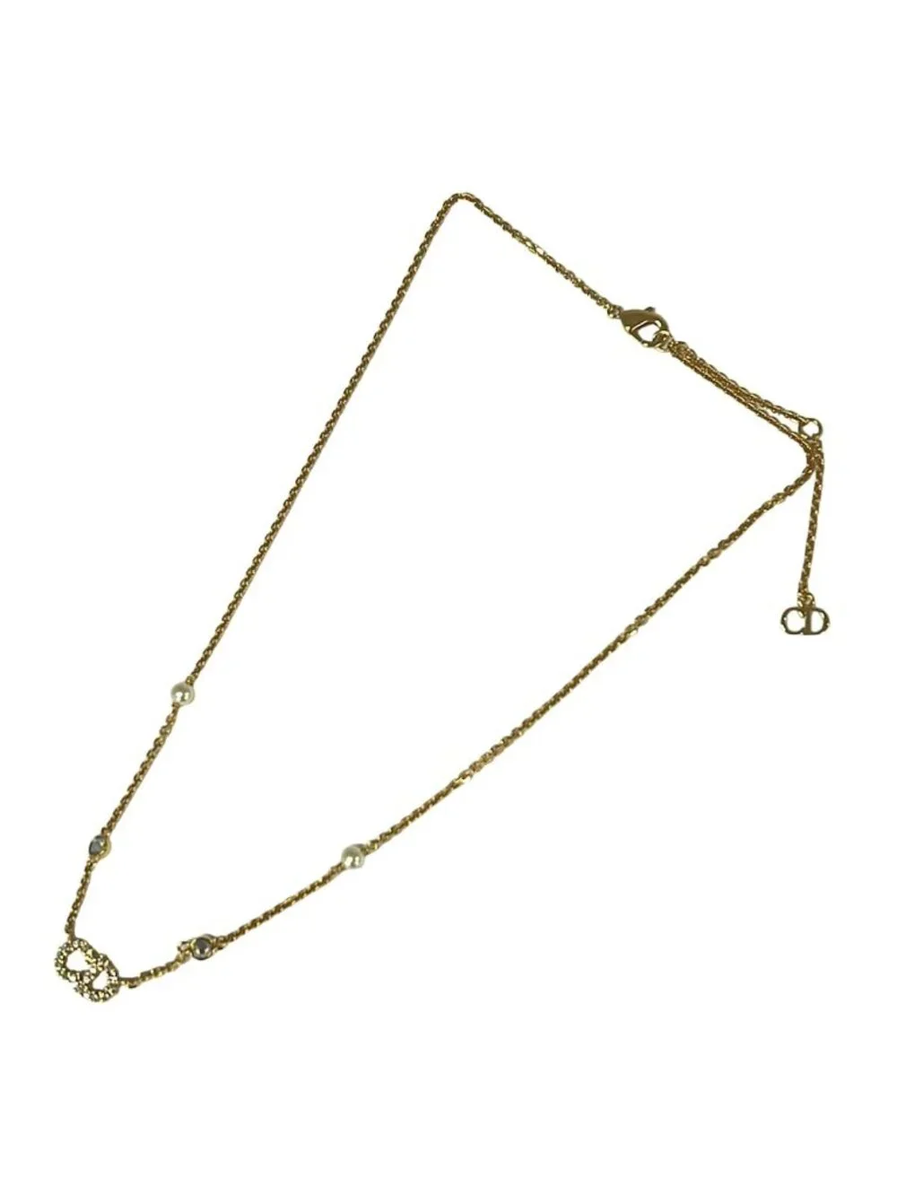 Dior Necklace Clair D Lune Gold Clear Ivory